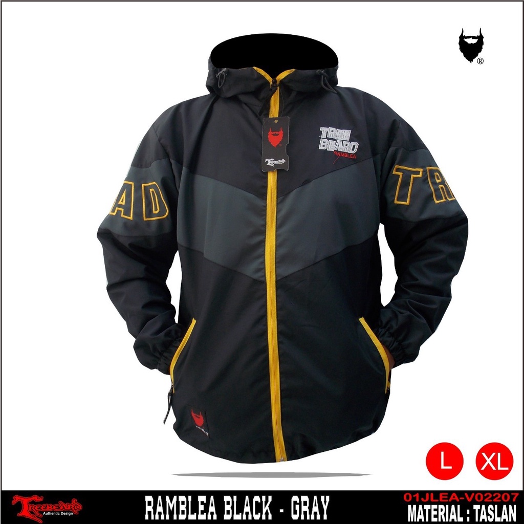 AKN- JAKET HOODIE PRIA ANTI AIR / JAKET PARASUT PRIA OUTDOR WATERPROOF RAPPERWEAR ORIGINAL TREEBEARD