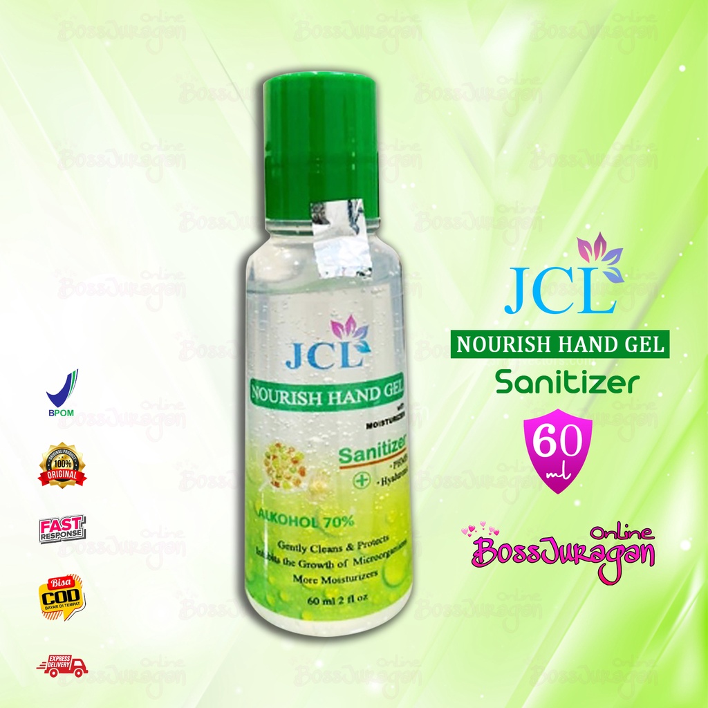 (BOSS) (60ml) JCL Hand Sanitizer bpom alkohol 70% - JCL Nourish Hand Gel with Moisturizer