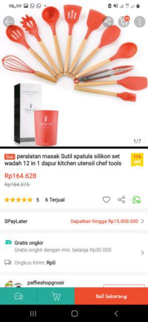 Peralatan Masak Sutil Spatula Silikon Set Wadah 12 In 1 Dapur Kitchen Utensil Chef Tools Peeler New