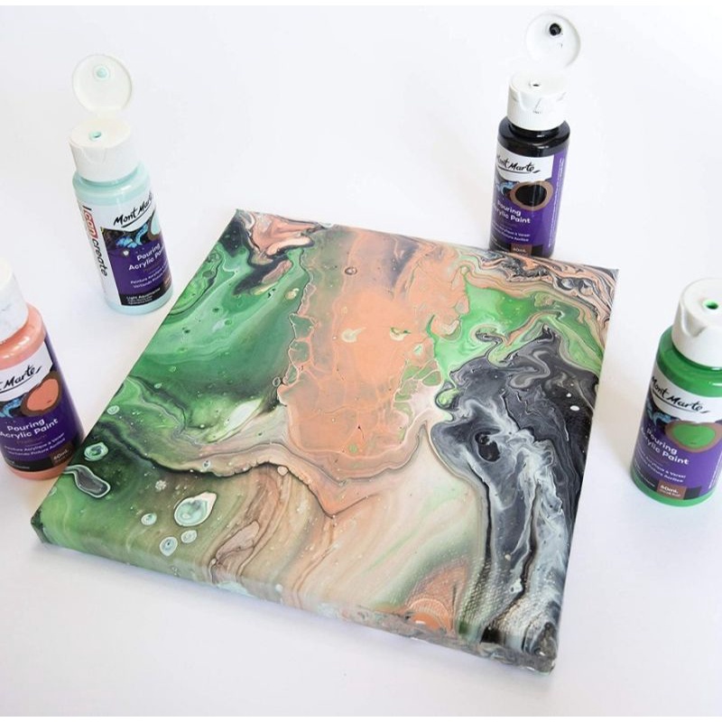 

MONT MARTE POURING ACRYLIC PAINT 1 SET 4 Pcs x 60ml - RAIN FOREST SERIES / CAT AKRILIK