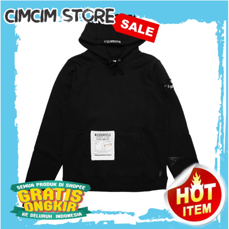 SWEATER TERBARU TERMURAH / W.Essentiels Hoodie Stade Geoffroy 1931 Noir Black Hoodie Essentiels
