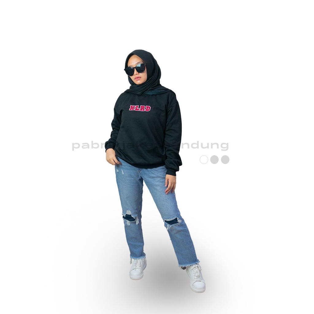 TATAMI HLRD SWEATER CRAWNECK BORDIR HITAM // SWEATSHIRT HOLYRIDER BORDIR