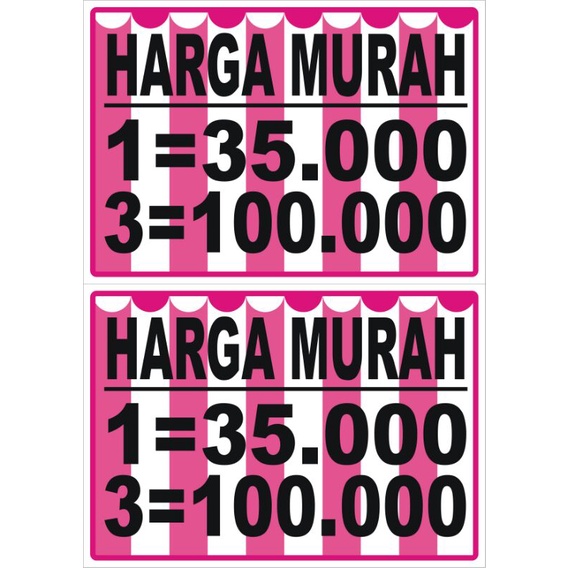 

HARGA MURAH / KERTAS TULISAN LAMINATING / KERTAS HARGA BANDROL / NAMETAG HARGA JUALAN / KERTAS OBRAL HARGA JUALAN