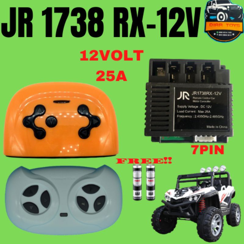 Remote Control + Receiver Bluetooth JR 1738 RX-12V 7pin Mobil/Motor Mainan mainan aki