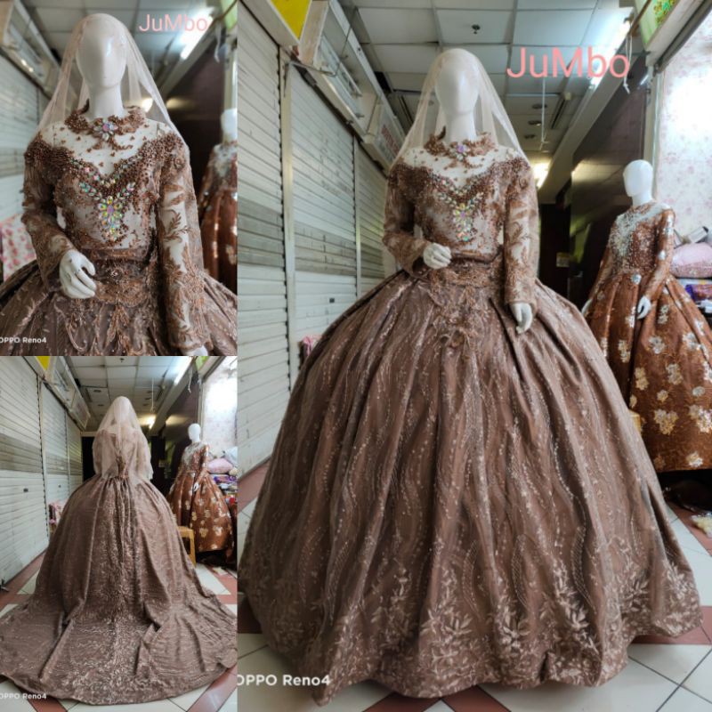 GAUN PENGANTIN MEWAH | GAUN PENGANTIN MUSLIM | BAJU PENGANTIN MODERN | BUSANA PENGANTIN