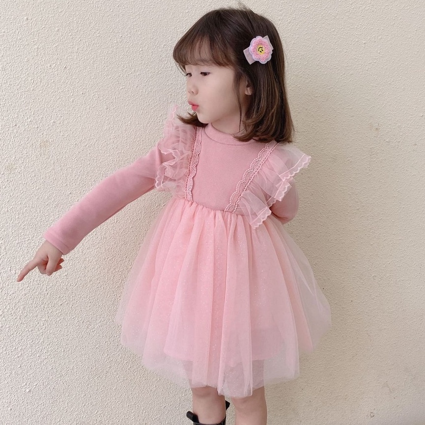 HappyOliver PHOEBE TILE EBV Baju Dress Anak Perempuan Import/Dress Bayi Perempuan/Gaun Bayi Perempuan/Dress Pesta/Dress Bayi