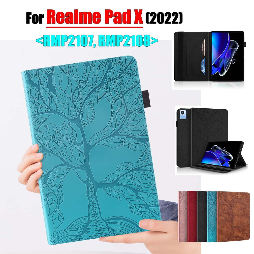 Casing Flipcase Realme Pad X 10.95 &quot;2022 RMP2107 RMP2108 5G Motif Emboss 3D Shockproof