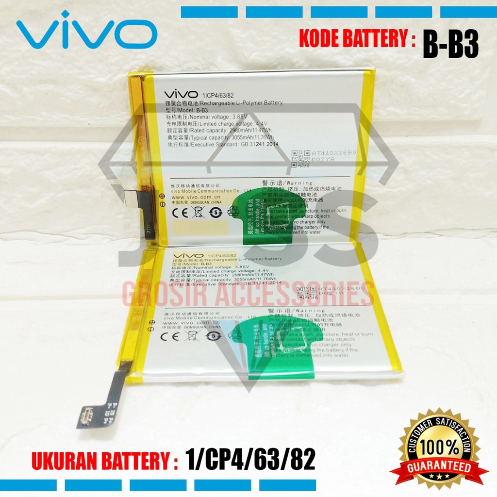 Baterai Battery Original VIVO B-B3 &amp; BB3 &amp; B-B7 &amp; BB7 For Type HP V5+ &amp; V5 Plus &amp; Vivo X9 &amp; Vivo X9i &amp; Vivo X9S &amp; Vivo X9+ &amp; Vivo X9 Plus