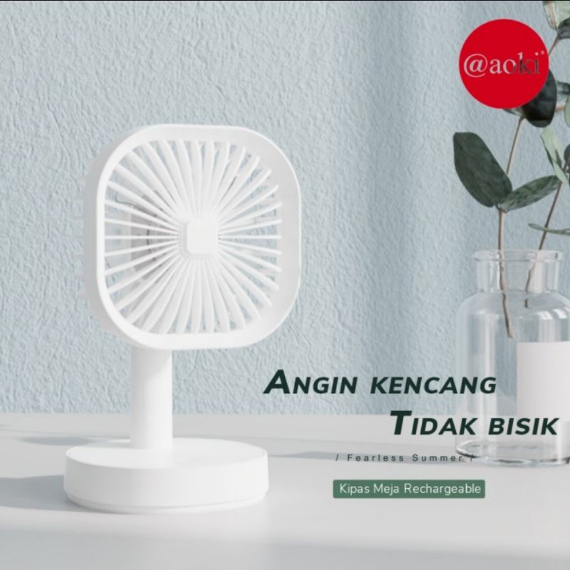 Aoki Mini Fan Portable USB Charge / Kipas Angin Meja AF-200C