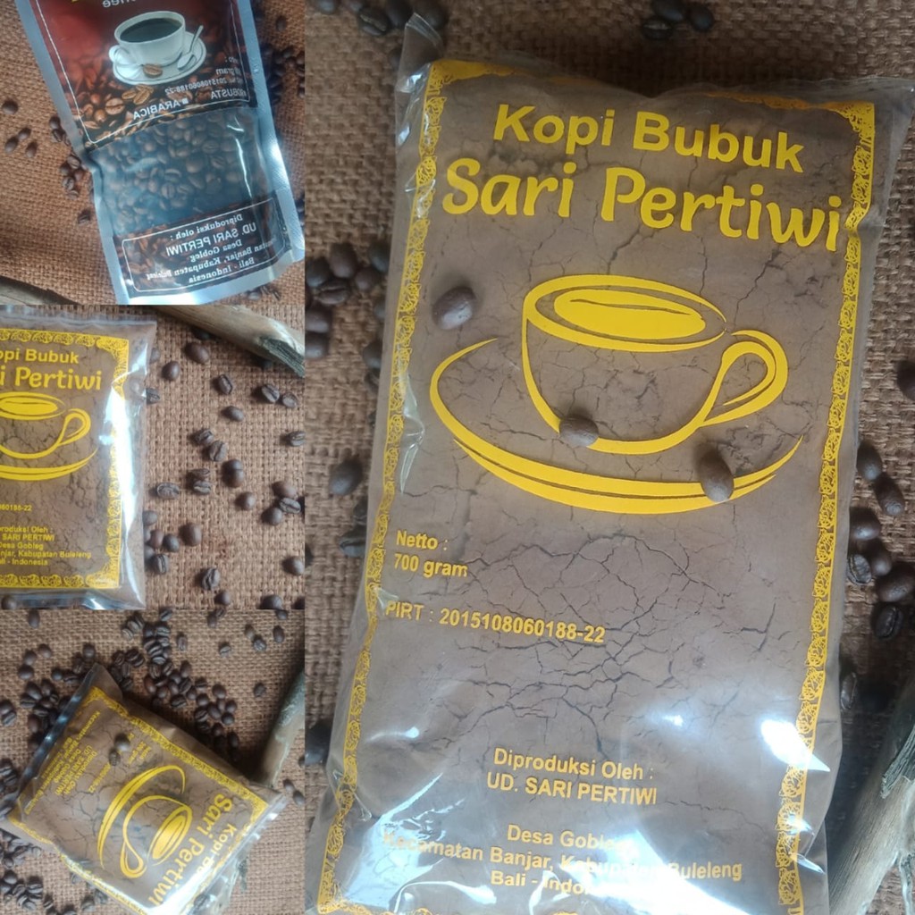 

Kopi Bubuk Bali Original 200gr kemasan tanpa ampas Sari pertiwi