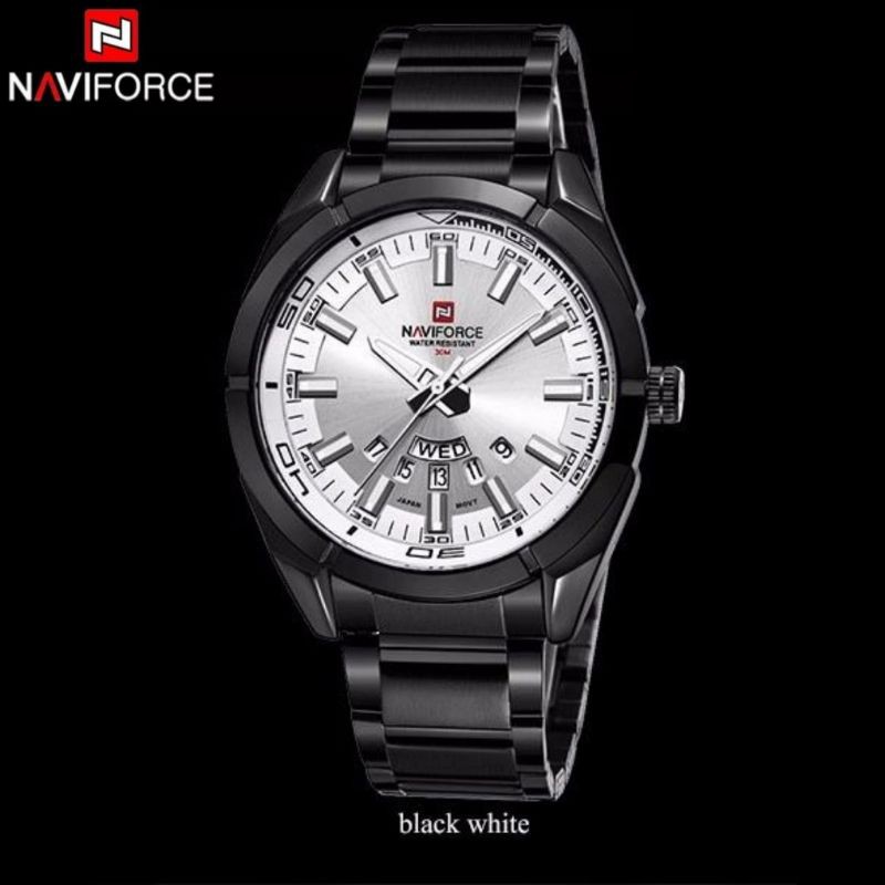 NAVIFORCE NF9038M Jam Tangan Quartz Tahan Air 3ATM Display Tanggal Anti Air Pria Kalender Aktif 9038