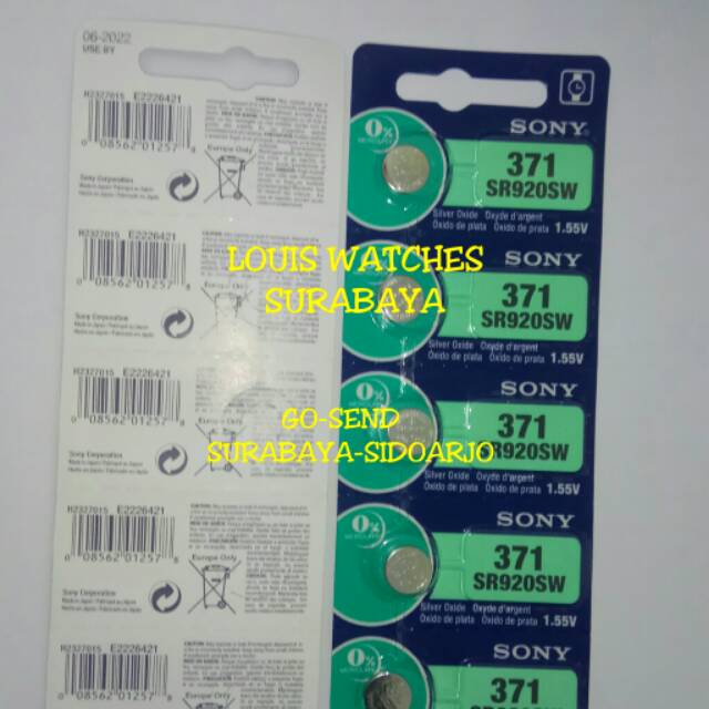 Battery Sony Sr920sw 371 Original Baterai Jam Tangan Alexandre Christie Indonesia