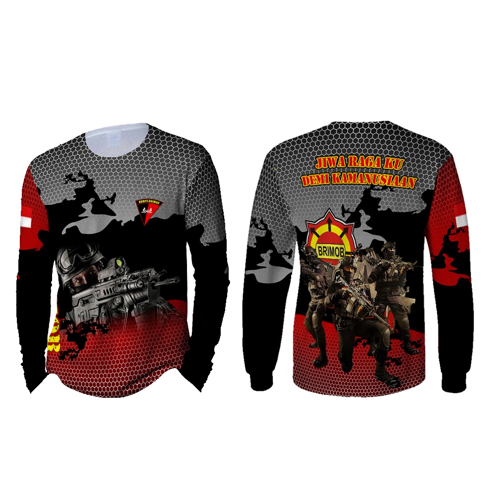 KaosArmy - Kaos Brimob Lengan Panjang Pria | Kaos Brimob | Kaos Brimob Terbaru | Kaos Brimob Full Pr