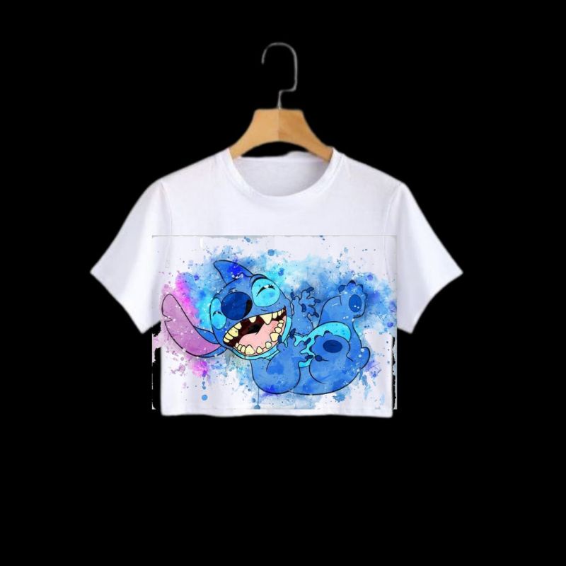 Clothing May - Crop Top Crop stitch Kaos Distro Croptop Atasan Krop Top Wanita Cewek Viral