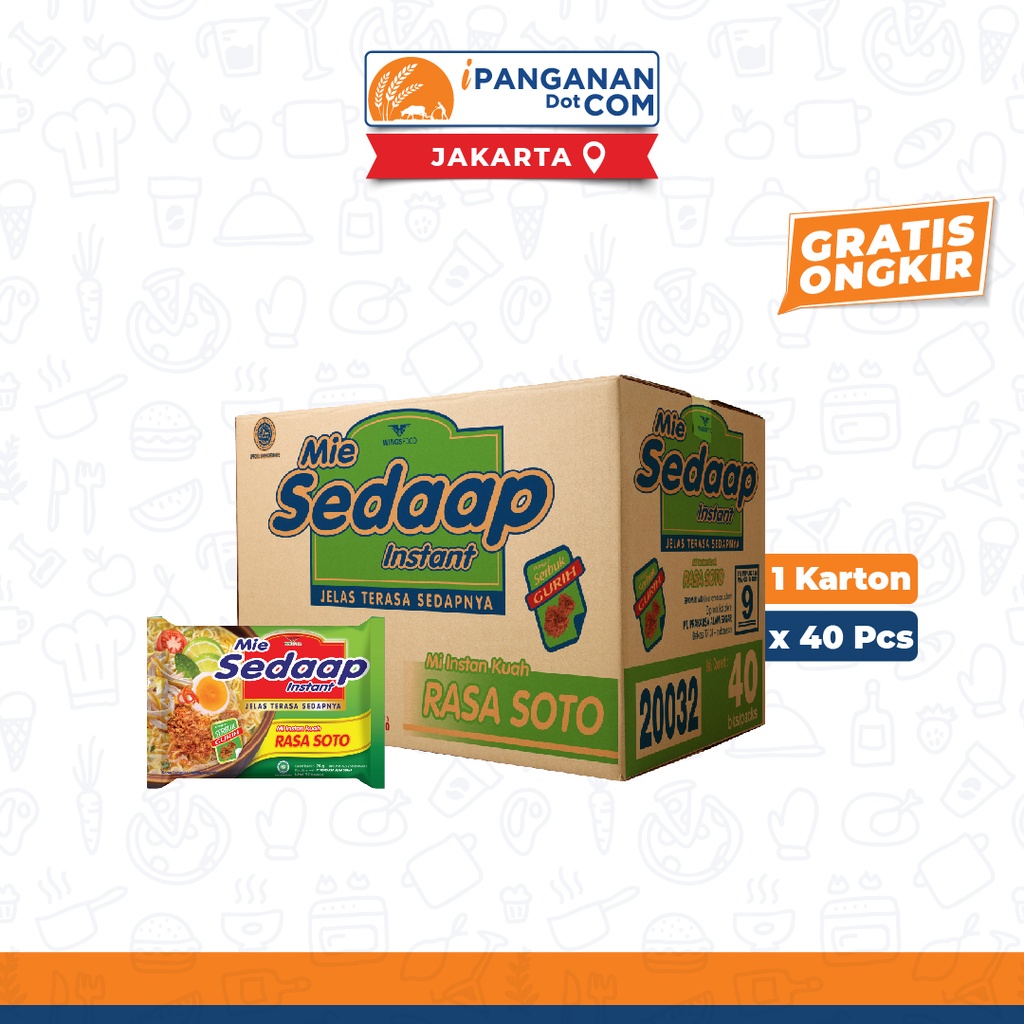 

Mie Instan Sedaap Soto 75 Gr x 1 Karton, untuk harga 1pcs mie instan sedap soto 3500