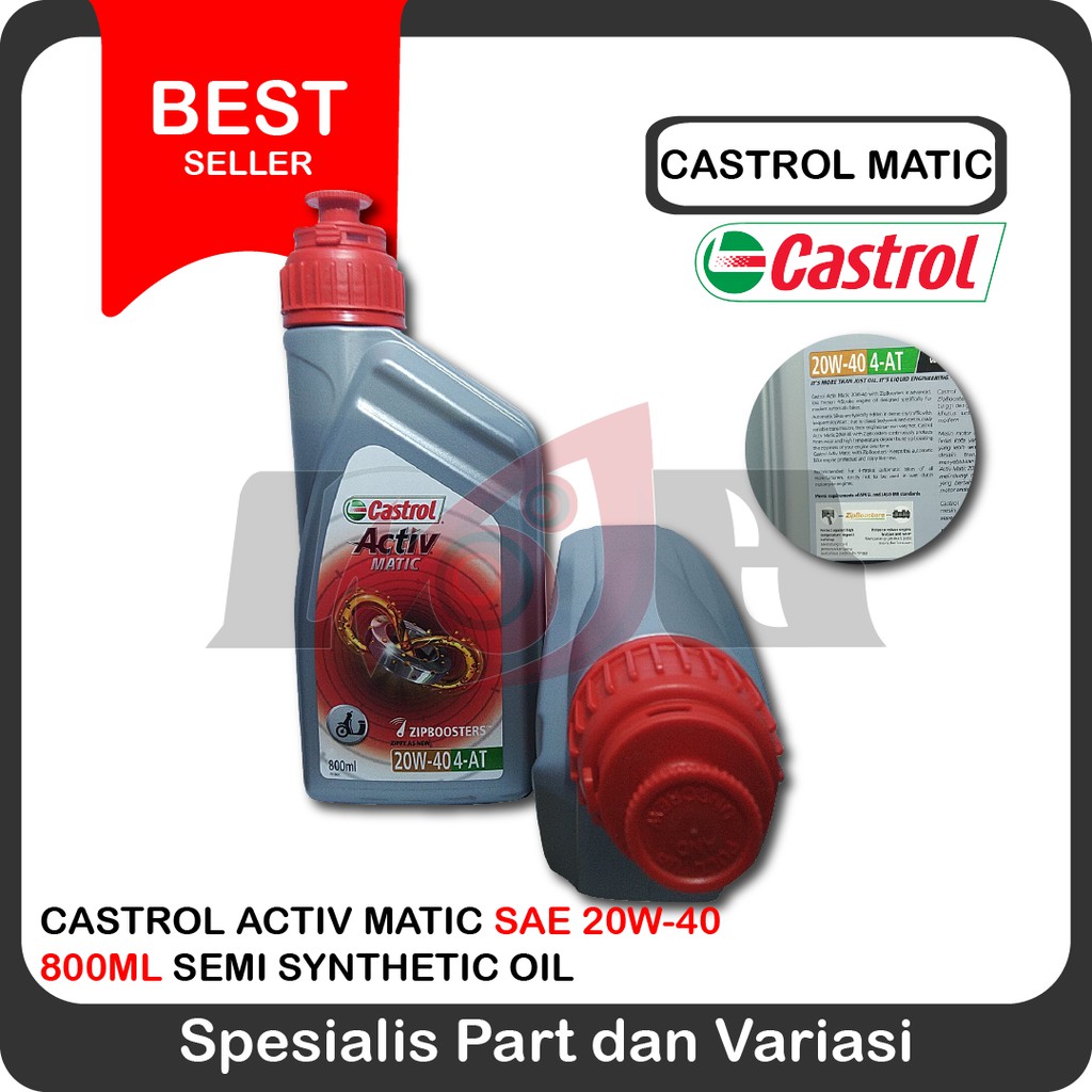 Oli Castrol Activ Matic 20w40 800ml Motor Matik Scooter