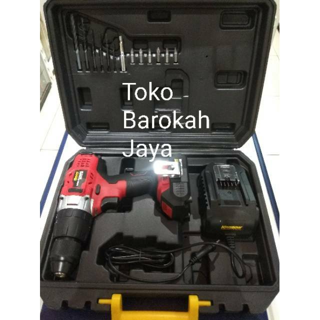 Bor listrik tanpa cabel cordless drill baterai 18v Li-ion krisbow