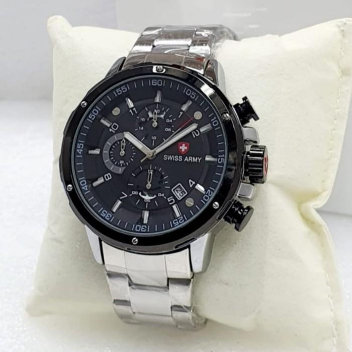 Promo Jam Tangan Pria Swiss Army Rantai Chrono Sport Terbaru Ready Stok