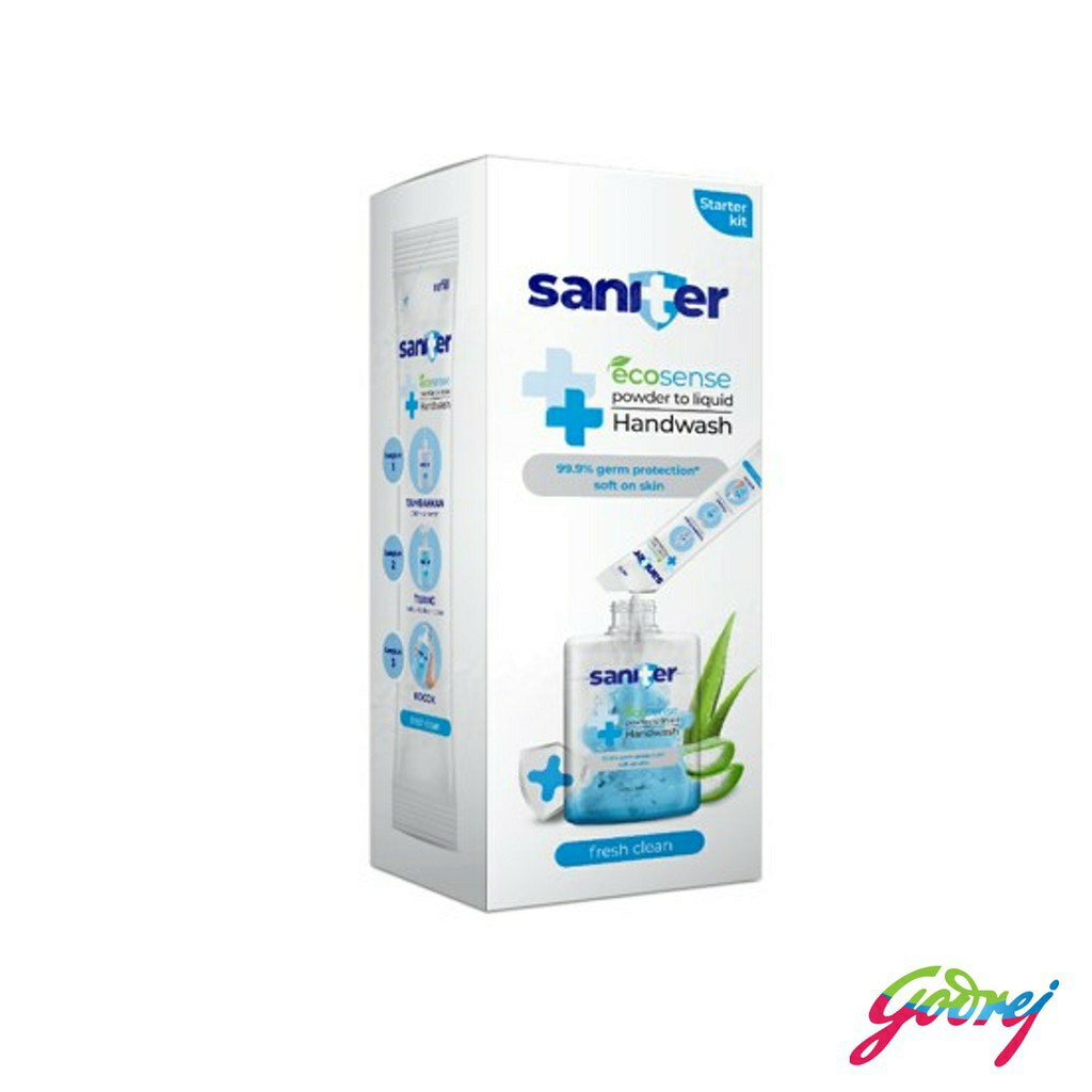 saniter hand wash sabun cuci tangan powder to liquid  antiseptik Starter Kit botol pump