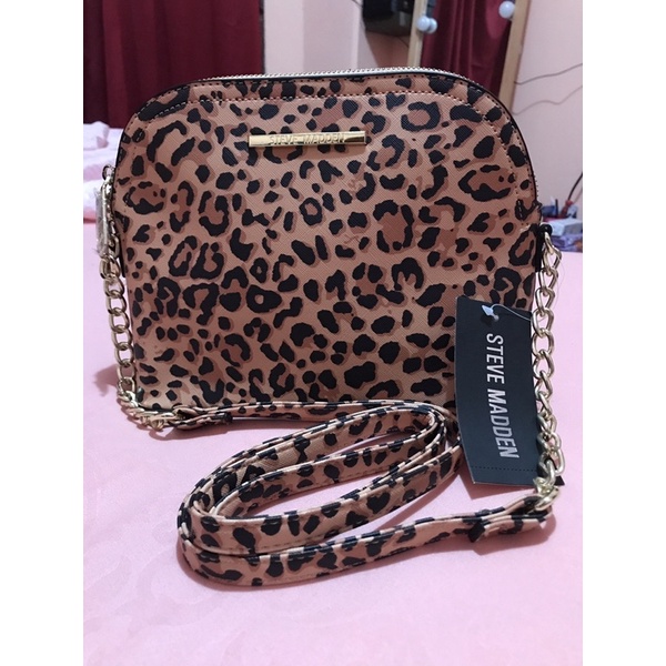 ORIGINAL Steve Madden BMaggie Leopard Animal Print Sling Bag Tas Selempang