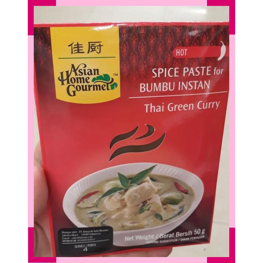 

Asian Home Gourmet thai hot green curry 50 gram