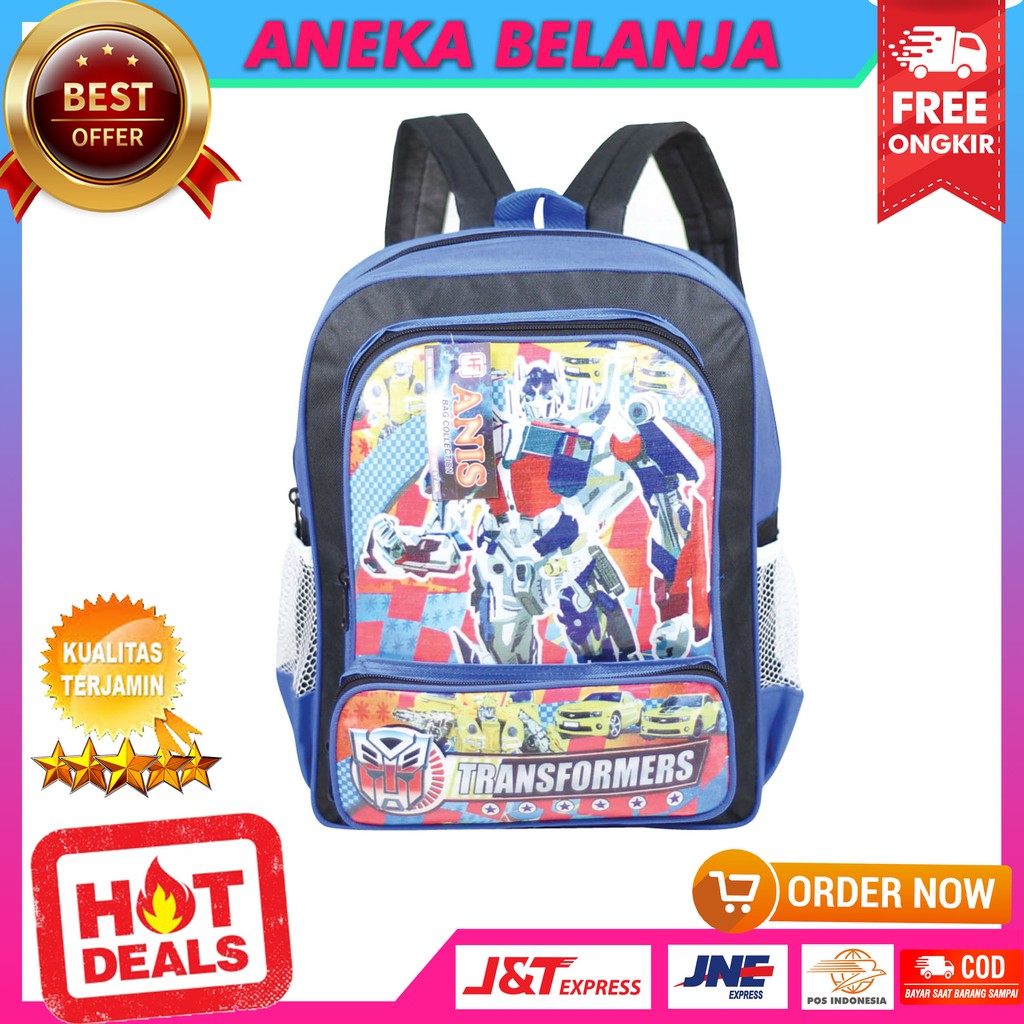 Tas Ransel Khusus Anak Cowok Berkualitas Gambar Kartun Ekonomis Casual Tas Sekolah PAUD TK SD Keren