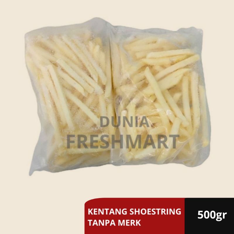 

KENTANG GORENG SHOESTRING 500GR FRENCH FRIES 500GRAM TANPA MERK SHOESTRING