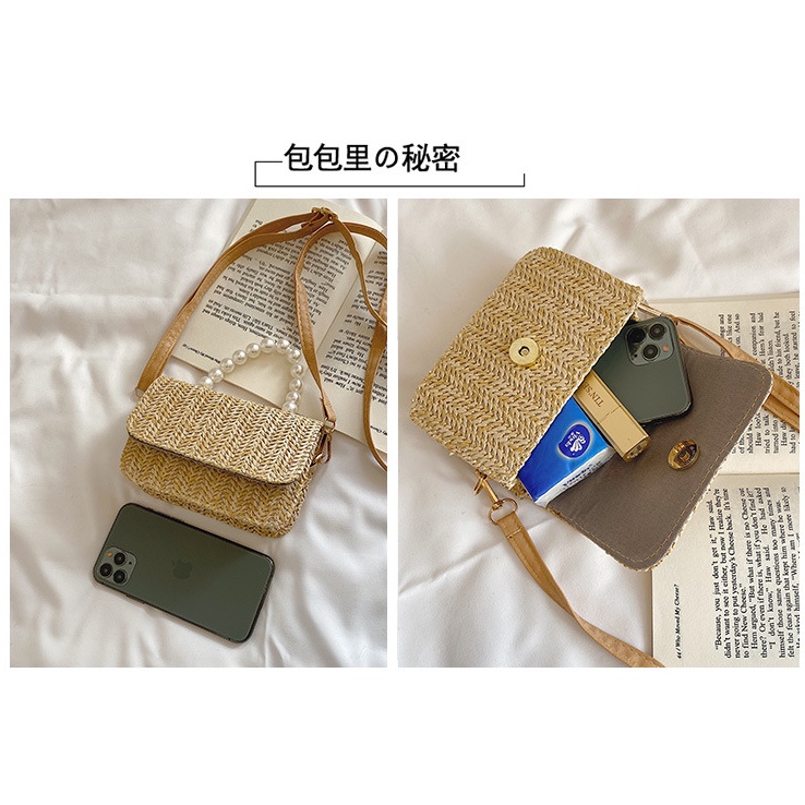 Tas Wanita Terbaru/Tas Selempang Wanita China Sling Bag  Bahan Anyaman Jerami/Tas Mini Wanita