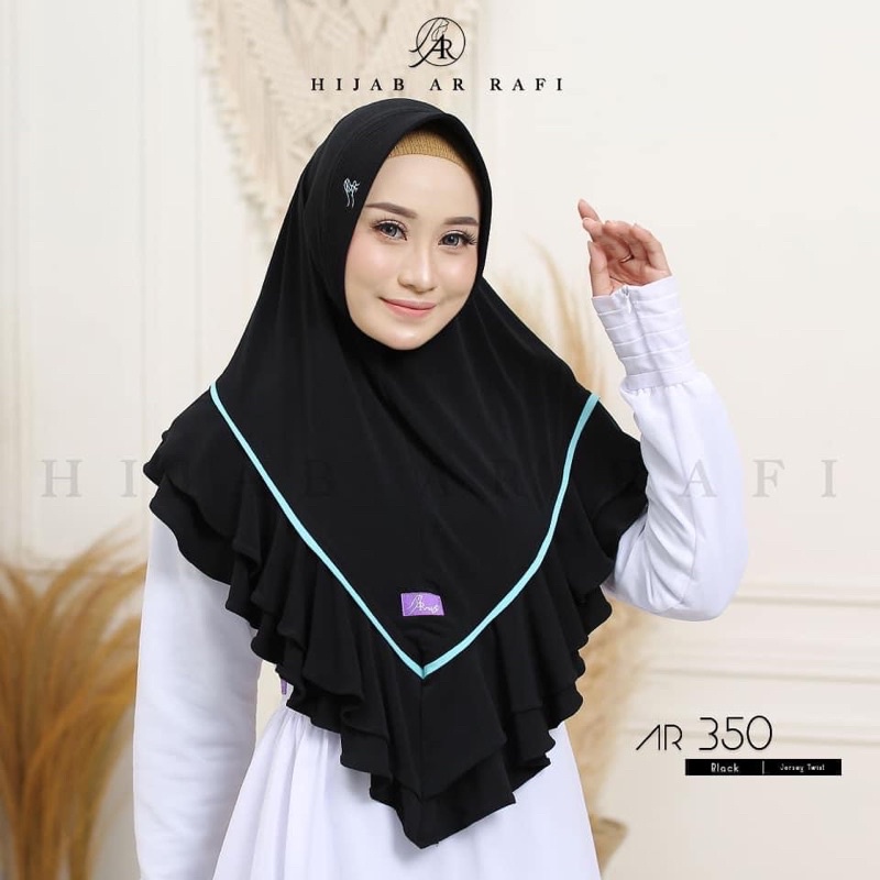 Hijab arrafi AR 350 standar new arrival hijab instan | INAYAHHIJAB-Black