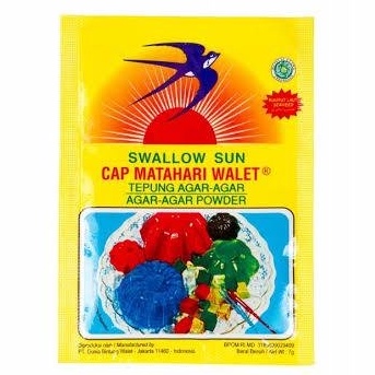 

Swallow Sun Plain 7gr Tepung Agar-Agar cap Matahari Walet Putih/Bening