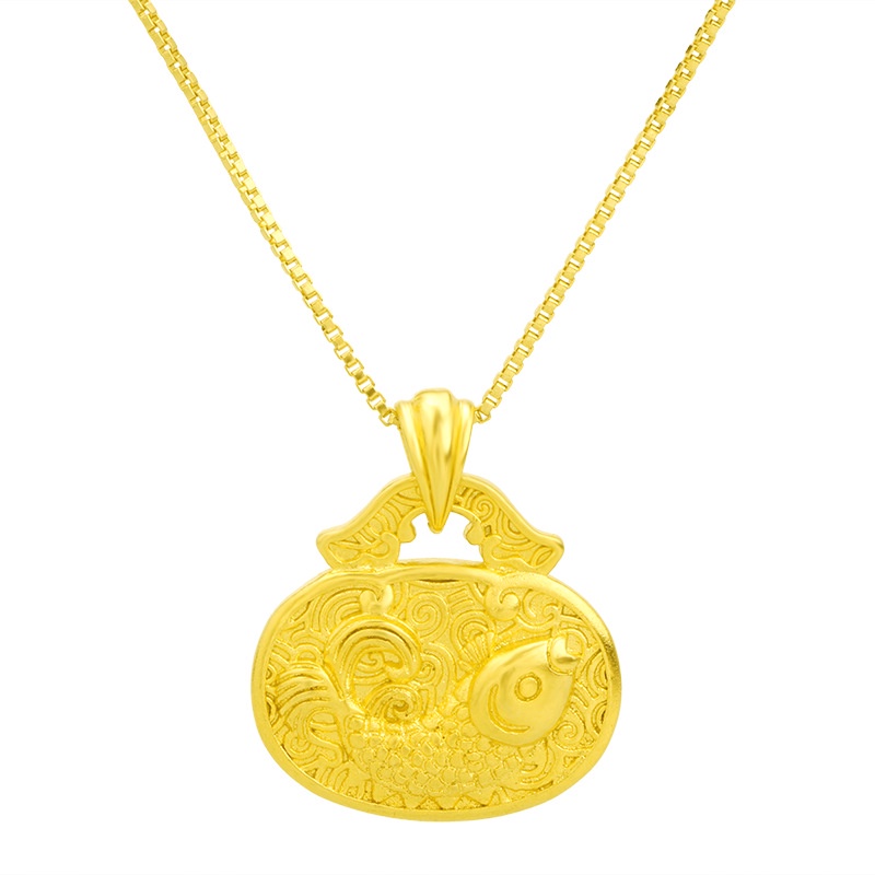 Liontin Bentuk Ikan Lapis Emas Asli Kadar 375 Untuk Pria Dan Wanita