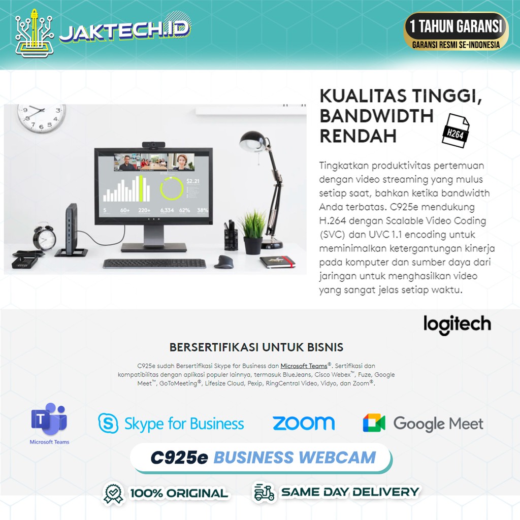 Logitech Business Webcam C925e +BONUS MOUSEPAD / GARANSI RESMI