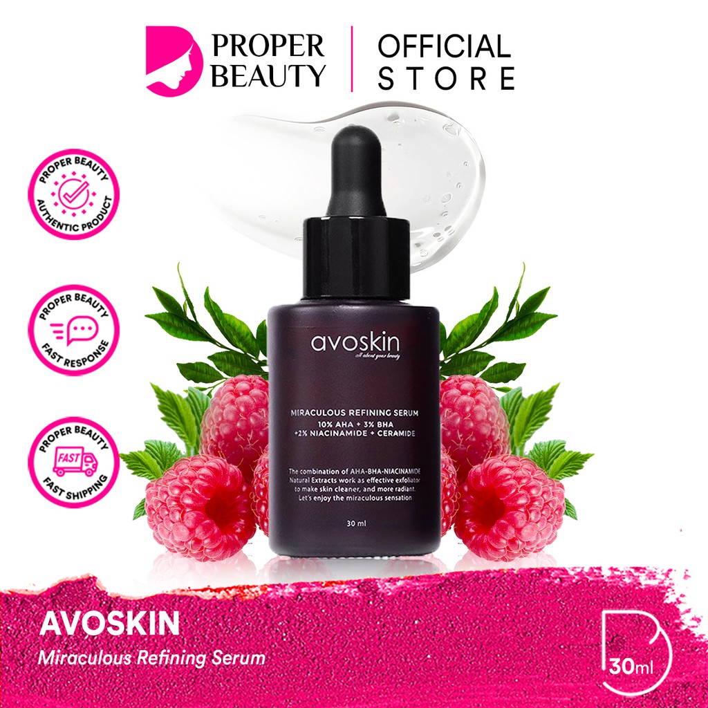 AVOSKIN Miraculous Refining Serum Indonesia / Avo Skin / Toner Retinol Ampoule Cream AHA BHA PHA