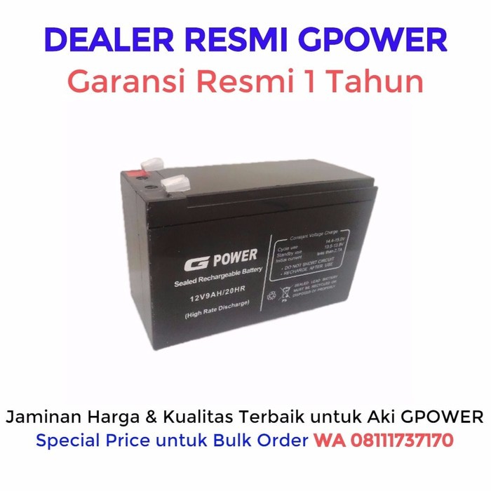 Baterai Gpower 12V - 9AH. Batere UPS / Battery UPS / Aki Kering UPS