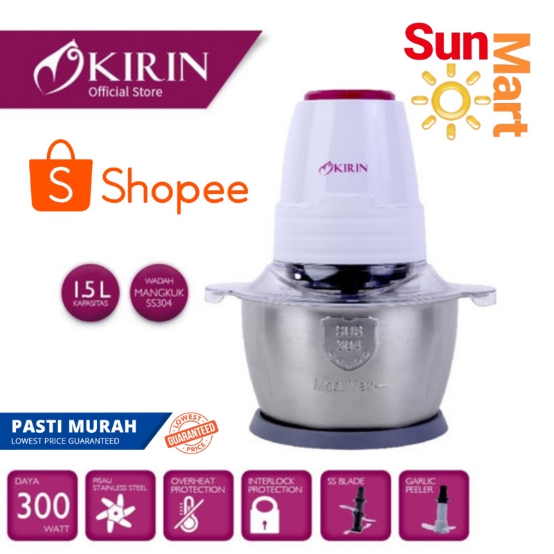 KIRIN KFC 315S Stainless Food Chopper 1.5 Liter