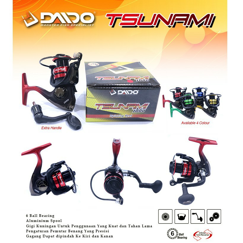 REEL MEREK DAIDO TSUNAMI UKURAN 1000 2000 3000 4000 6000