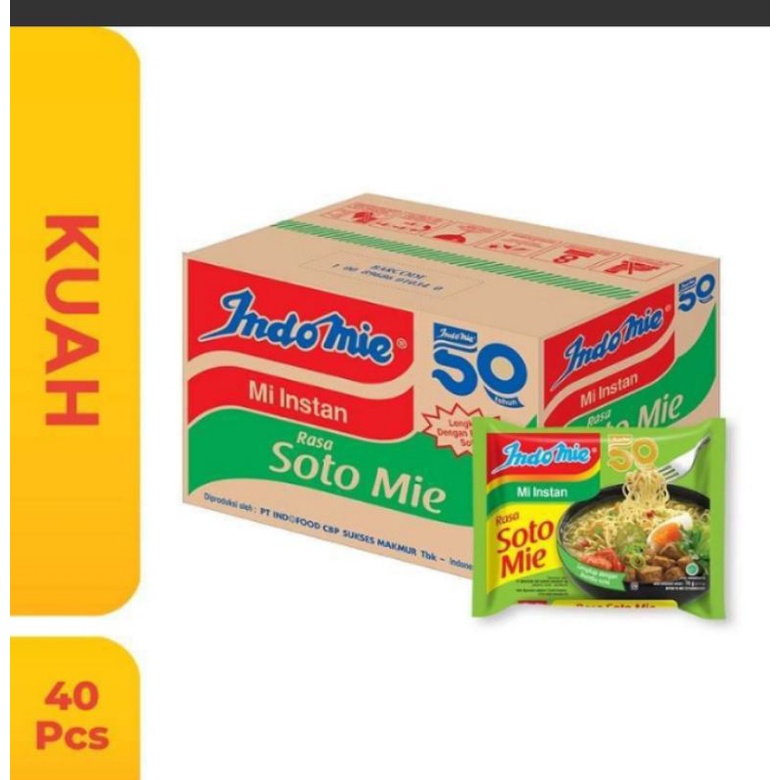 

Indomie Soto Mie 1 dus isi (40pc)