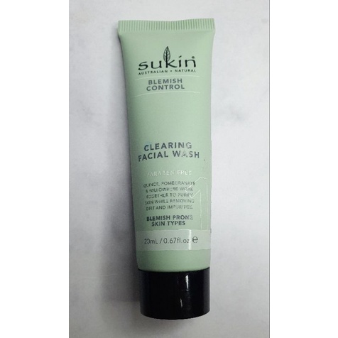 SUKIN Blemish Control Clearing Facial Wash 20ml (Cleanser)