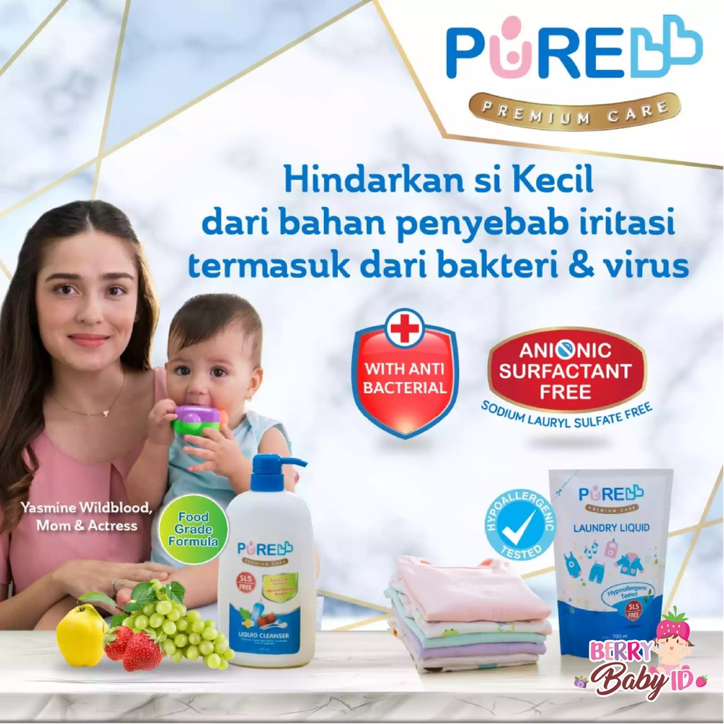 PureBB Laundry Liquid 850ml Detergen Pencuci Pembersih Pakaian Pure BB Berry Mart