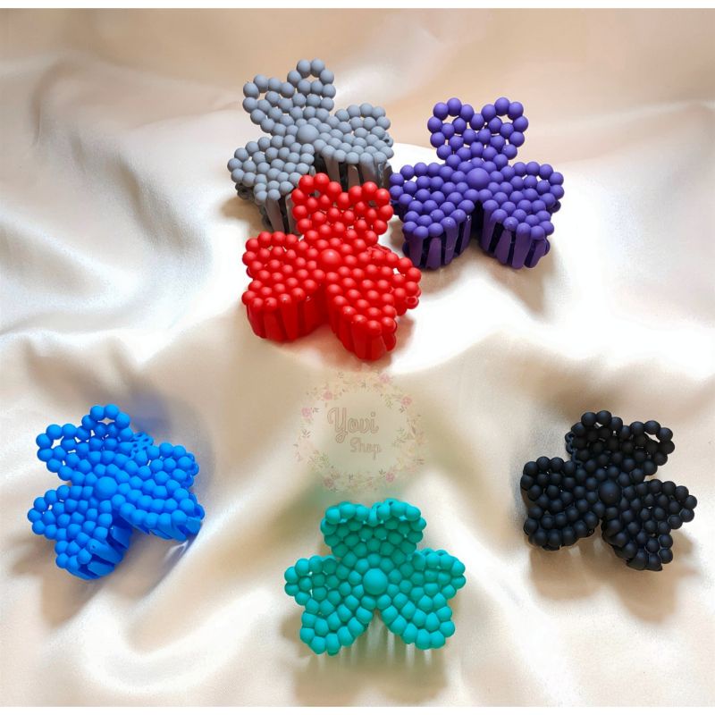 Isi 12pcs Jedai jepit rambut doff bunga bintik premium jepitan rambut bunga jepitan rambut impor kor