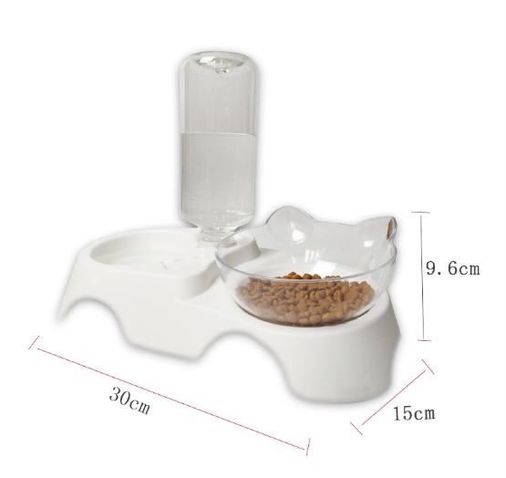 PLATE 12 + BOTOL - Tempat Piring Pakan Minum Makan Kucing Anjing Kelinci Pet Feeder Plate