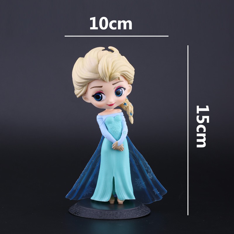 Boneka Action Figure Disney Anna Elsa Frozen Bahan PVC Ukuran 15cm Untuk Dekorasi Kue