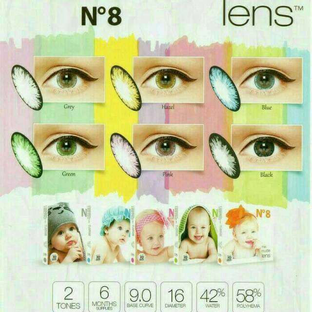 softlens warna x2 ice no 8 n8 diameter besar 16 mm baby nude eyes