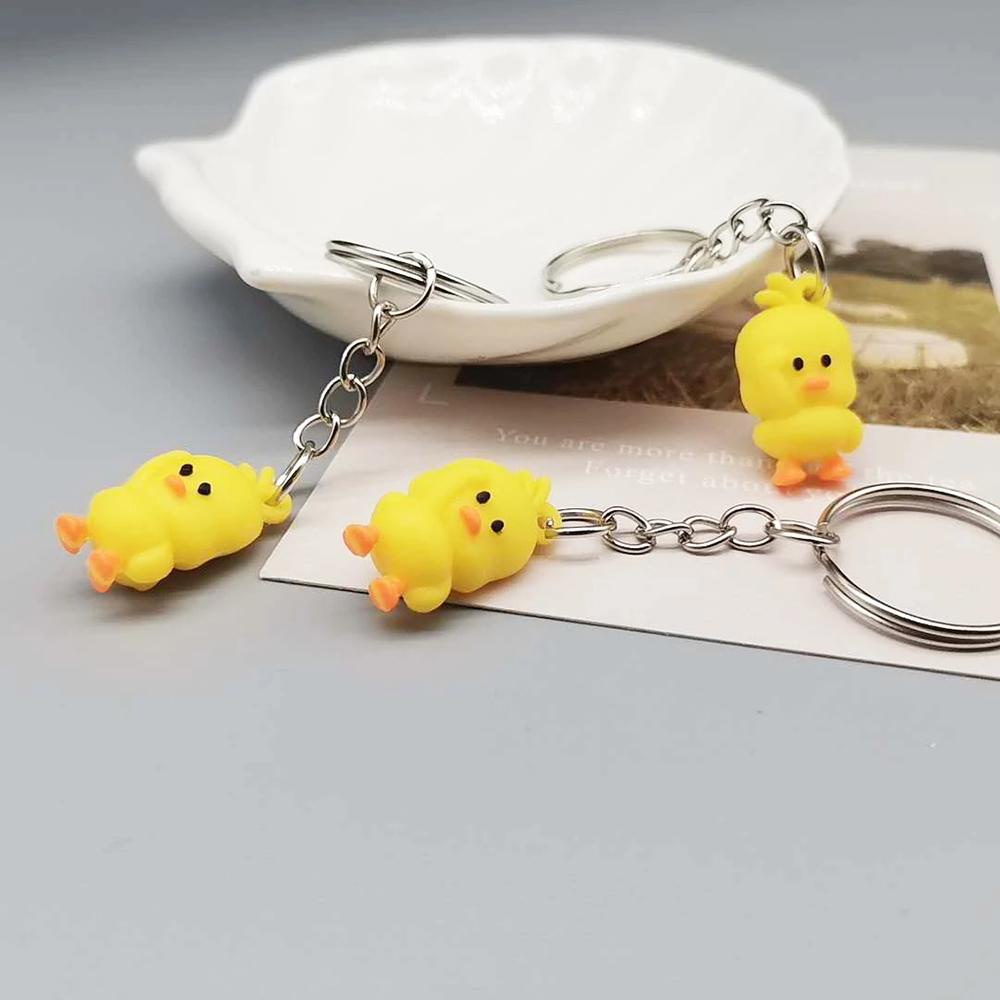 [Elegan] Gantungan Kunci 5 Pcs Bebek Kuning Kecil Lucu Kartun Key Rings