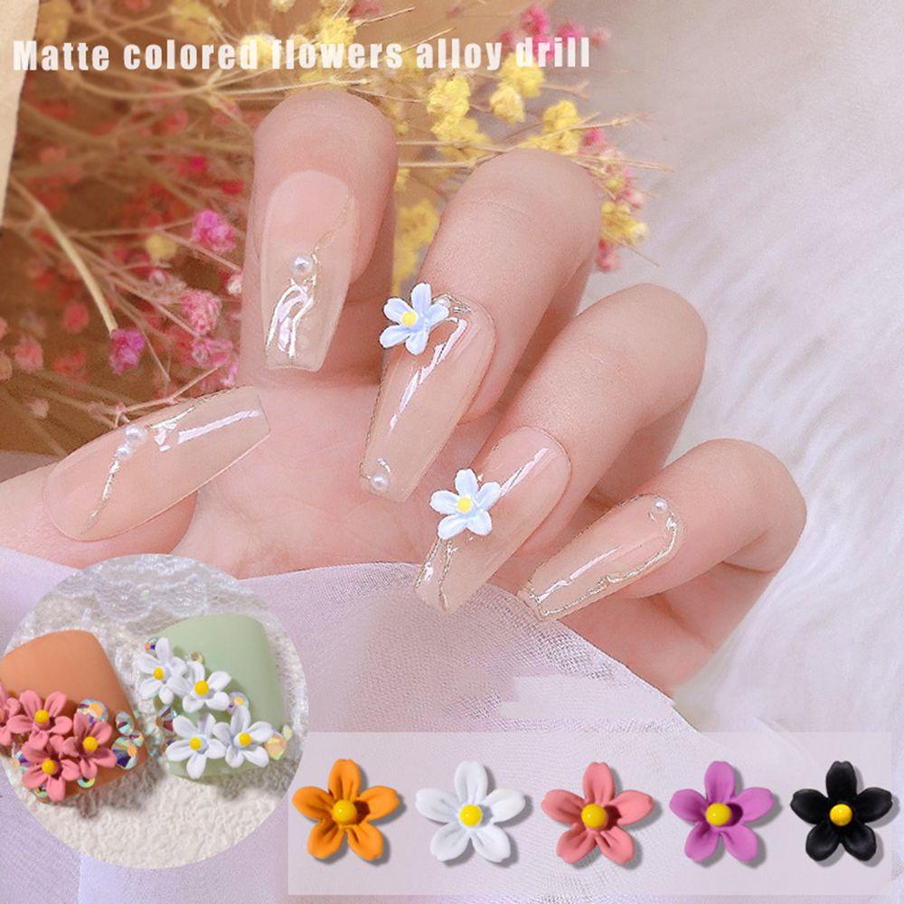 AUGUSTINA Agustina Bunga Nail Art Perhiasan Wanita Jepang Manicure Charm Frosted DIY Nail Art Aksesoris