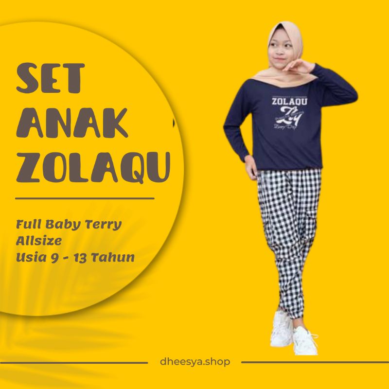 Setelan Anak Perempuan Umur 9 10 11 12 13 Tahun Zola Kid Baju Stelan Ank Usia Remaja Tanggung Bahan 