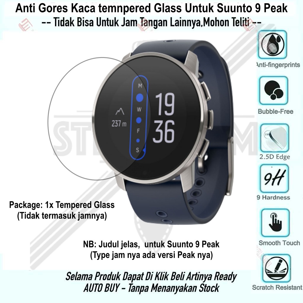 Anti Gores Suunto 9 Peak / Pro - Pelindung Layar Bahan Kaca Tempered Glass Screen Guard