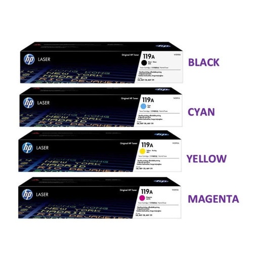 TONER CARTRIDGE HP 119A 119 A BLACK CYAN MAGENTA YELLOW ORIGINAL