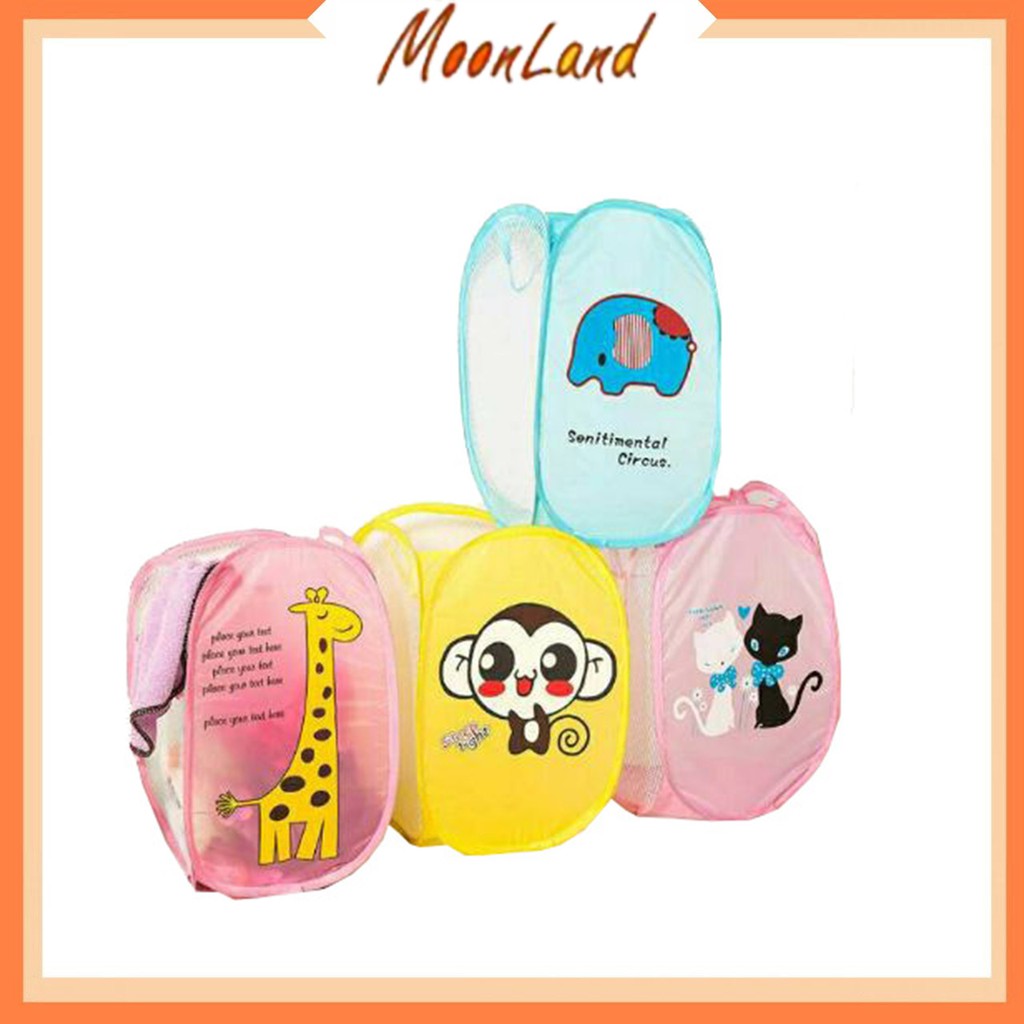 MoonLand Keranjang Baju Basket sama plastik yang terdapat pada foto MOTIF lipat karakter lucu 33