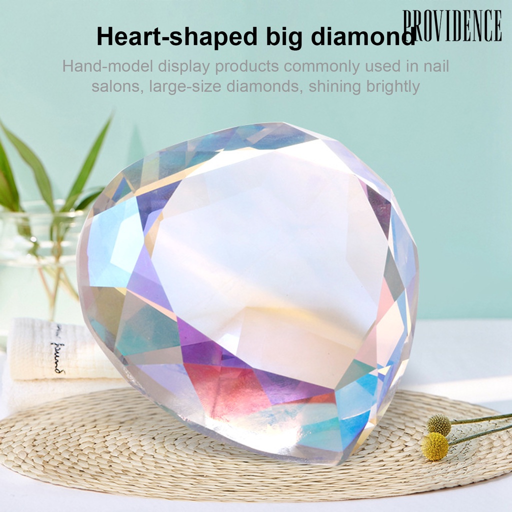 Providence Large Rhinestone Clear Delicate Multi-faceted Finish Peach Heart Big Faux Crystal for Nail Art